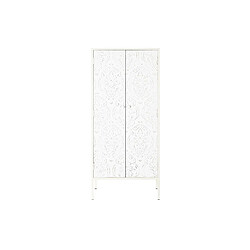 Pegane Armoire en bois sapin blanc avec 2 portes et 2 étagères - Largeur 60 x Hauteur 138 x Profondeur 34 cm 