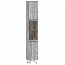 Avis Maison Chic Armoire de bain,Meuble de rangement de salle de bain,Meuble haut sonoma gris 30x30x190 cm bois d'ingénierie -GKD876596