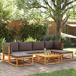 vidaXL Salon de jardin avec coussins 7 pcs bois massif d'acacia