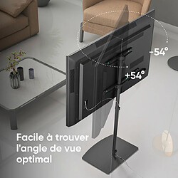 ONKRON TV Portable sur Pied pour 30 - 60 Pouces TV & Ecran, Support TV sur Pied Pivotant de 41 kg - Meuble TV en Verre Trempé VESA 100x100 - 400x400/Pied TV Universel Hauteur Réglable TS5065-B Noir pas cher