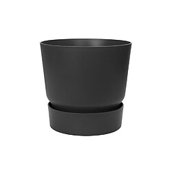 Pot de fleurs rond en plastique Ø 40 cm Elho Greenville Round noir pour jardin et balcon