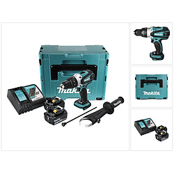 Makita DHP 458 RMJ Perceuse visseuse à percussion sans fil 18V 91Nm + 2x Batteries 4,0 Ah + Chargeur + Makpac 