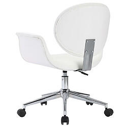 Avis vidaXL Chaise pivotante à manger Blanc Similicuir