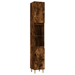 vidaXL Armoire de bain chêne fumé 30x30x190 cm bois d'ingénierie