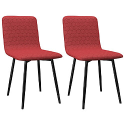 Decoshop26 Lot de 2 chaises de salle à manger cuisine design moderne tissu bordeaux CDS020294 