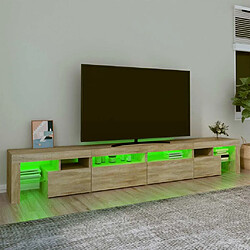 Acheter Maison Chic Meuble TV avec lumières LED, Banc TV pour salon, Meuble de rangement Chêne sonoma 260x36,5x40 cm -GKD45323