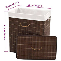 vidaXL Panier à linge rectangulaire Bambou Marron foncé pas cher