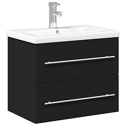 vidaXL Armoire lavabo de salle de bain avec bassin intégré noir