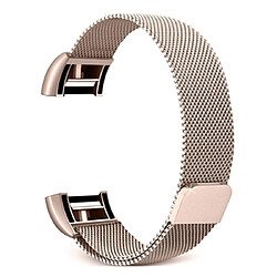 Wewoo Bracelet pour montre connectée Smartwatch avec en acier inoxydable FITBIT Charge 2taille S Champagne Gold 