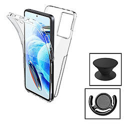 Étui 3x1 360 Protection des Chocs pour + 1 PRIPE DE PRIPE + 1 Support de support noir Phonecare pour Xiaomi 13T Pro - Transparent/Noir 