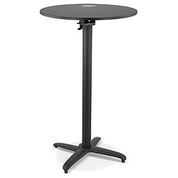 Alterego Table haute pliable 'PENUMBRA' ronde noire - Ø 68 cm