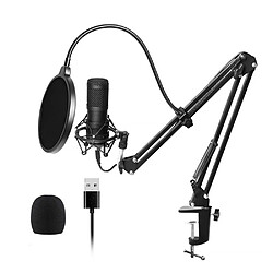 Kit de microphone USB 192KHZ / 24BIT Micro professionnel à condensateur de podcast pour PC Kit de karaoké Studio d'enregistrement 418 