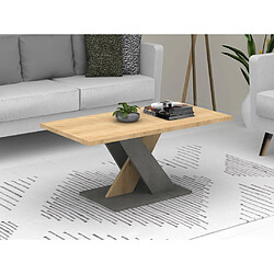 Vente-Unique Table basse - Naturel et Anthracite - MADELYNE 