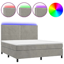 Sommier à lattes,Cadre à lattes de lit pour Adulte matelas et LED Gris clair 160x200 cm -MN97992