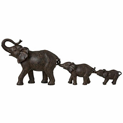 Paris Prix Statue Déco Famille d'Eléphants 83cm Marron 