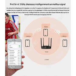 Tech Discount TD® Routeur de câble sans fil Gigabit bi-bande 1000, prise en charge MU-MIMO, 4 ports LAN, commutateur de synchronisation WIFI