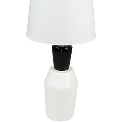 Corep Lampe a poser ceramique tissu noir et blanc Luminaire chevet LED chambre salon