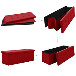 Acheter vidaXL Banc de rangement pliable Rouge bordeaux Faux lin