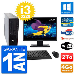 PC Fujitsu E910 DT Ecran 22" Intel i3-3220 RAM 4Go Disque 2To Windows 10 Wifi · Occasion 