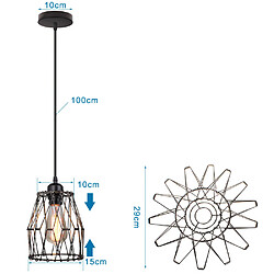 Stoex Suspension Luminaire Industrielle Vintage, Lustre forme de Cage 15x18cm Noir Cor pas cher