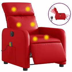 Maison Chic Fauteuil Relax pour salon, Fauteuil de massage inclinable électrique rouge similicuir -GKD45780