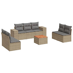 vidaXL Salon de jardin avec coussins 8 pcs beige résine tressée