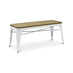 ICONIK INTERIOR Banc - Design Industriel - Bois et Métal - Stylix Blanc