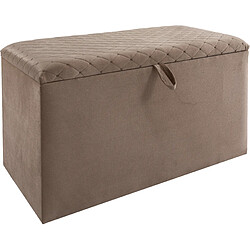 Vivenla Banc bout de lit coffre avec rangement coloris beige design en velours L. 80 x P. 41 x H. 45 cm collection PARIS