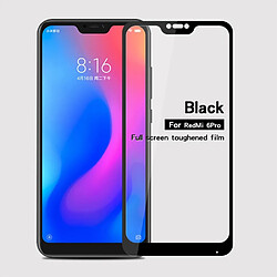 Protecteur écran en verre trempé 9H 2.5D taille complète noir pour votre Xiaomi Redmi 6 Pro 