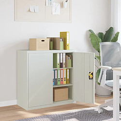 vidaXL Armoire de bureau avec 2 portes Gris 90 cm Acier 