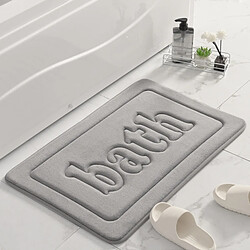 LUUCOZK Tapis de bain antidérapants absorbants à séchage rapide, tapis de décoration de salle de bain-gris-50 x 80cm