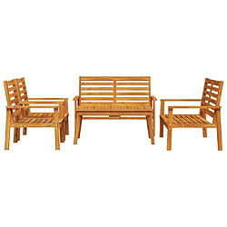 Avis Maison Chic Ensemble de salle à manger de jardin 5 pcs,Table et chaises d'extérieur bois d'acacia solide -GKD656933