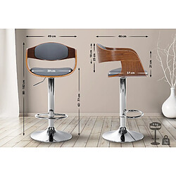 Non Tabouret de bar Kingston C simili cuir