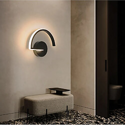 Stoex Applique Murale Led Noir Applique Murale Simple Et Moderne Lampe Murale D'Intérieur Led Pour Salon, Couloir, Chambre À Coucher, (Blanc Chaud)