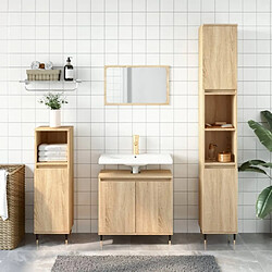 Maison Chic Armoire de bain,Meuble de rangement de salle de bain,Meuble haut chêne sonoma 58x33x60 cm bois d'ingénierie -GKD865134