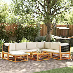 vidaXL Salon de jardin avec coussins 8 pcs bois massif d'acacia