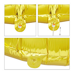 Relaxdays Ballon Chiffre Numéro 21 Gonflable Anniversaire Décoration Géant Mariage Fête Hélium 85-100 cm, Dore pas cher