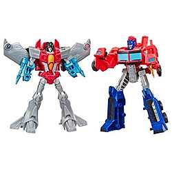 Hasbro Lot de 2 Figurine Transformers Jouets Cyberverse Warrior Action Attackers Optimus Prime et Starscream Action 