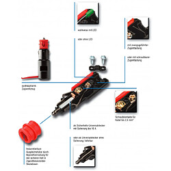 Pilesbatteries Prolongateur 12-24V pour prise allume-cigare 3m spiralé 8A