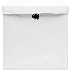 Acheter Maison Chic Ensemble de 10 Boîtes de rangement,Boîtes de stockage avec couvercle Blanc 32x32x32cm Tissu -MN130527