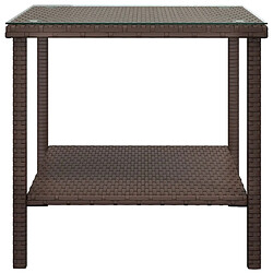 Acheter Maison Chic Table d'appoint | Table Basse marron 45x45x45 cm poly rotin et verre trempé -GKD64591