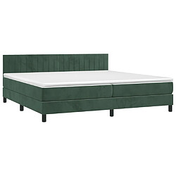 Avis Sommier à lattes LED,Cadre à lattes de lit avec matelas pour Adulte Vert foncé 200x200 cm -MN48738