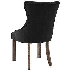 Decoshop26 Lot de 2 chaises de salle à manger cuisine design moderne tissu noir CDS020871 pas cher