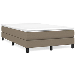 vidaXL Sommier à lattes de lit avec matelas Taupe 120x200 cm Tissu