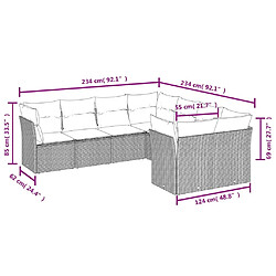 Avis vidaXL Salon de jardin 8 pcs avec coussins marron résine tressée