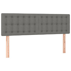 Acheter Maison Chic Tête de lit scandinave à LED,meuble de chambre Gris foncé 144x5x78/88 cm Tissu -MN72687