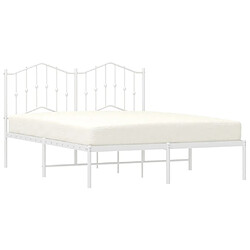 Avis Maison Chic Lit adulte - Cadre de lit métal avec tête de lit pour chambre blanc 140x190 cm -MN63663