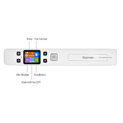 Bisofice Wifi 1050DPI Scanner documents et d'images à baguette Portable à grande vitesse, format JPG/PDF au format A4, écran LCD, pour livres de reçus professionnels