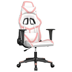 Maison Chic Chaise de jeu, Chaise gaming de massage, Fauteuil gamer d'ordinateur,Chaise de Bureau Blanc et rose Similicuir -GKD29159