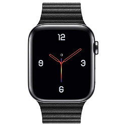 Wewoo Bande magnétique universelle en cuir pour Apple Watch séries 5 et 4 40 mm / 3 et 2 et 1 38 mm noir